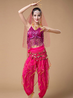 Danse du ventre Costumes Sequin Fringe Rose Polka Dot Danseuse du ventre Tulle Vêtements Danse du ventre pour les femmes Déguisements Halloween