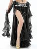 Danse du ventre Jupe longue à volants Fendue Plissée Femme Vêtements de danse Déguisements Halloween