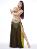 Danse Du Ventre Longue Jupe Vert Adulte Danseuse Du Ventre Ensemble Perlé Paillettes Polyester Femmes Performance Costume
