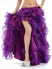 Danse du ventre longue jupe violet foncé à volants fente haute Vêtements de danse du ventre pour les femmes Déguisements Halloween