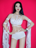 Danse Jazz Costumes Femmes Frange Strass Strass 3 Pièces Danse Porter Déguisements Halloween