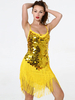 Danse latine costumes femme robe paillettes polyester gland Déguisements Halloween