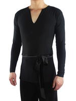 Danse latine noire top hommes v cou t-shirt costumes de danse Déguisements Halloween