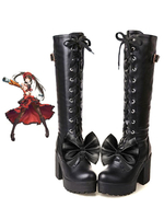 Date Un Live Tokisaki Kurumi Déguisements Halloween Cosplay Chaussures Gothique Lolita Robe Version