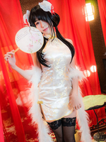 Date Un Live Tokisaki Kurumi Déguisements Halloween Cosplay Costume Sexy Version Blanche Fille De Cheongsam
