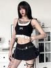 Débardeurs gothiques pour femmes Débardeurs rétro en polyester papillon gothique noir