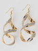Déclaration or boucles d’oreilles féminines torsadées Croix détail givré alliage crochet boucle d’oreille