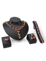 Déclaration parti bijoux ensemble strass y collier boucles doreilles bague bracelet