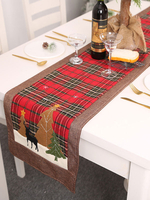 Décoration de table de Noël à carreaux avec appliqués de Noël Déguisements Halloween
