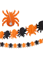 Décorations dHalloween guirlande de papier araignée chauve-souris en papier jaune