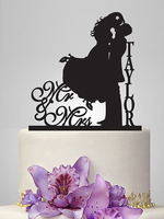Décorations de gâteau de mariage Black Personalized Mr And Mrs Wedding Décorations