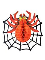 Décorations murales Halloween Araignée en papier orange Accessoires de vacances
