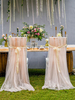 Decos élégants de chaise de tulle de fibre de polyester de décorations de mariage pour la réception de mariage