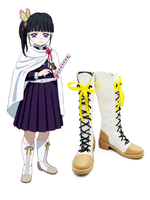 Demon Slayer: Kimetsu No Yaiba Kanao Tsuyuri Bottes blanches Anime Cosplay Chaussures Déguisements Halloween