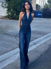 Denim Combinaison Sans Manches Femme Denim Jeans 2025