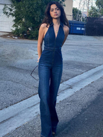 Denim Combinaison Sans Manches Femme Denim Jeans 2025