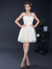 Dentelle robe courte Tulle bretelles Sweetheart Mini robe de mariée trapèze volant manches Homecoming robe de mariée