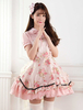 Dentelle rose doux Roses impression Lolita Jumper Skirt Déguisements Halloween