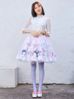 Dentelle Sweet Lolita SK Jupes Lolita à imprimé floral rose