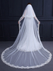 Dentelle voile de mariée cathédrale cascade écru blanc appliques longues voiles de mariée