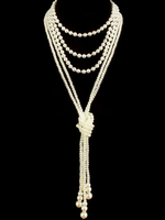 Des années 1920 Great Gatsby accessoire Flapper robe accessoires blanc perle nouée collier en couches Déguisements Halloween