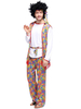 Des années 1970 Costume Hommes Costumes Rétro Starflower Hippie frange blanche à manches longues haut gilet Costume Halloween Déguisement Années 80