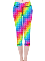 Des années 1970 des Costumes Rétro Arc En Ciel Pantalon LGBT Brillant Legging Déguisements Halloween Déguisement Années 80