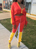 Des Années 1970 Rétro Costumes Femmes Rouge Manches Longues Veste Pantalon Survêtement Halloween Déguisement Années 80