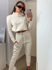 Deux Pièces Femme Vêtement de Sport Sweat à Capuche avec Manches Longues Pantalons Longs