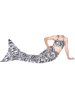 Deux tons Lycra imprimé Spandex queue sirène Zentai Animal Halloween