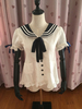Deux tons noeud papillon ruché coton Lolita chemise pour femmes Déguisements Halloween
