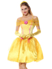 Déguisement Carnaval -Cosplay de conte jaune Robe en satin mat Ensemble en mélange poly/coton pour femme Déguisements Halloween