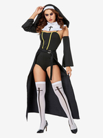 Déguisement De Nonne Costume Noire Halloween Vampire