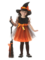 Déguisement enfant costume fille Sorcière Déguisements Halloween Robe de Fille Déguisement