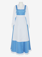 Déguisement Médiéval Rétro Bleu Ciel Clair Robe À Volants Ensemble Vintage Costume Marie Antoinette Bal Fête