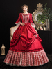 Déguisement Robe de Soirée Médiéval Costumes Rétro Victoriens Rouges Marie-Antoinette Costume Robe Vintage Déguisements Halloween