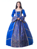 Déguisement Robe De Soirée Médiéval Princesse Robes Costumes Rétro Femmes Arc Dentelle Robe De Satin Mat Style Victorien Vêtements Vintage Déguisements Halloween