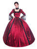 Déguisement Robe De Soirée Médiéval Princesse Robes Costumes Rétro Rouge Nœud Dentelle Satin Déguisements Halloween Style Victorien Robe Femmes Vintage Vêtements