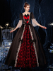 Déguisement Robe De Soirée Médiéval Rococo Victorien Rétro Costume Robe Imprimé Floral Dentelle Coton Cosplay Carnaval