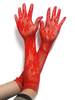 Déguisement Sexy Servante Accessoires Gants en Dentelles Transparentes Creusantes Florales Unicolore Costumes Sexy Femmes Déguisements Sexy Halloween