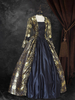 Déguisement Vintage Robe Gothique Soirée Costume Marie Antoinette Noir Or