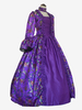 Déguisement Vintage Robe Noire Gothique Rétro Soirée costumes Marie-Antoinette Fleurie Violet