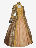 Déguisement Vintage Robe Noire Gothique Rétro Soirée costumes Marie-Antoinette Imprimé