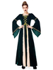 Déguisements dHalloween pour femmes Robe dHalloween en polyester bicolore royal vert foncé