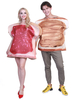 Déguisements de couples Sandwich dDéguisements Halloween Costume de Mardi Gras blanc adulte