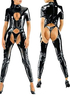 Déguisements Halloween Catsuit Sexy Découpez Costume Gimp Body Noir En PVC Noir