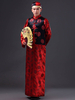 Déguisements Halloween Costume chinois robe fantaisie rouge antique Messieurs Baylor robe situé dans 3 pièces