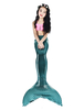 Déguisements Halloween Mermaid Costume Enfants Halter Teal Fishtail maillots de bain 2 pièces ensemble