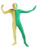Déguisements Halloween multicolore zentai costumes jaune lycra spandex deux tons costumes complets du corps