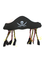 Déguisements Halloween noir imprimé chapeau de Pirate pour hommes avec frange Déguisements Halloween